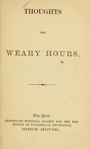 Cover for Thoughts for weary hours.