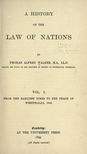 Cover for A history of the law of nations