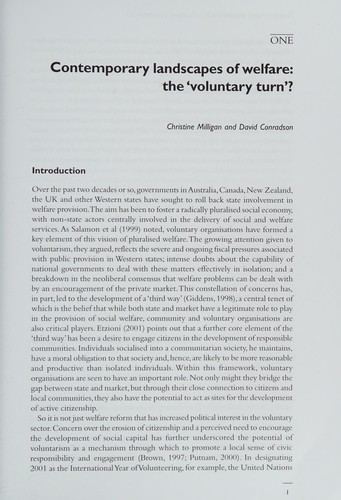 Cover for Landscapes of Voluntarism