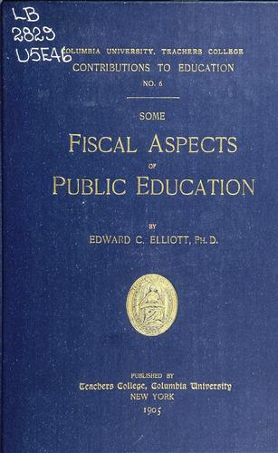 Cover for Some fiscal aspects of public education in American cities