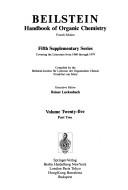 Cover for Beilstein: Handbook of Organic Chemistry (Beilstein: Handbook of Organic Chemistry: 5th Supplementary Series)
