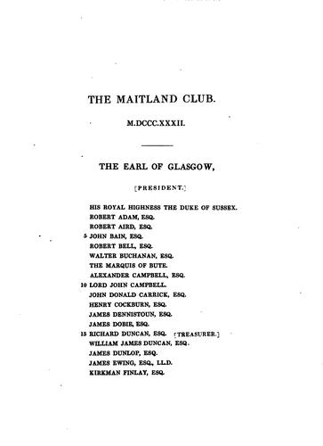 Cover for Burgh records of the city of Glasgow.