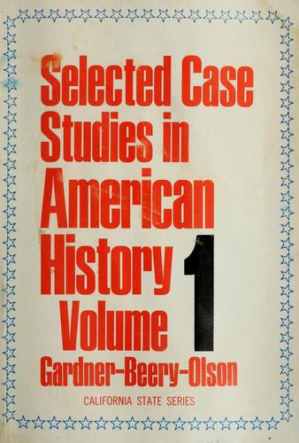 Cover for Selected case studies in American history