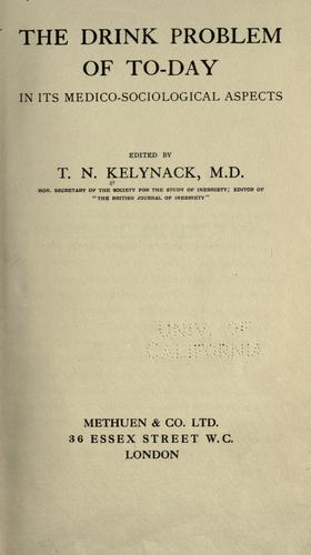Cover for The drink problem of today in its medico-sociological aspects