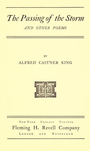 Cover for The passing of the storm, and other poems