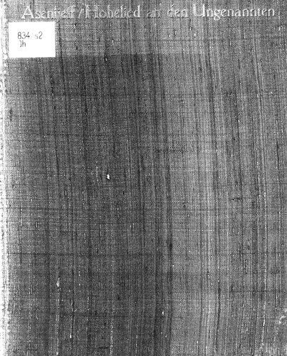 Cover for Hohelied an den Ungenannten