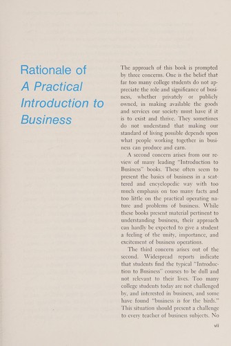 Cover for A practical introduction to business