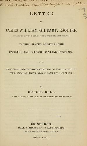 Cover for Letter to James William Gilbart, Esquire, manager of the London and Westminster Bank
