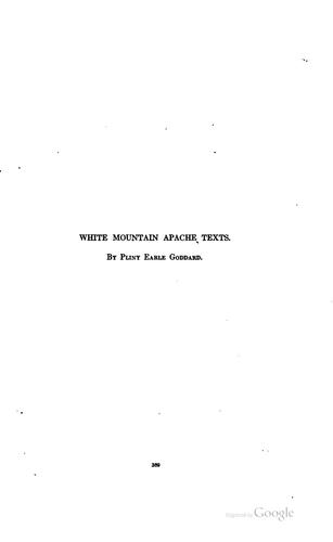 Cover for White Mountain Apache texts
