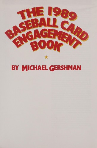 Cover for The 1989 Baseball Card Engagement Book