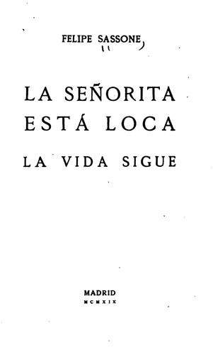 Cover for La señorita está loca