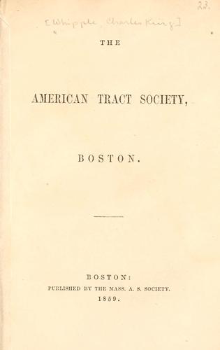 Cover for The American tract society, Boston.