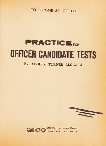 Cover for Practice for officer candidate tests