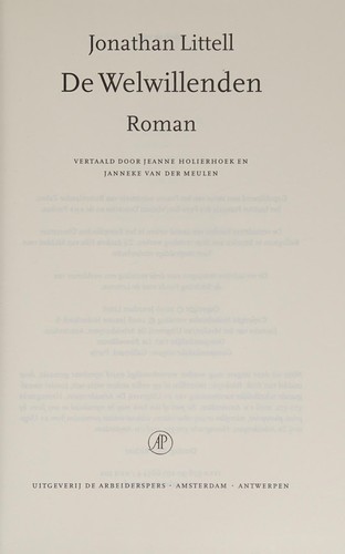 Cover for De welwillenden