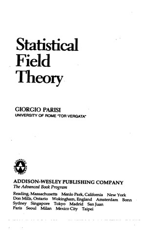 Cover for Statistical field theory