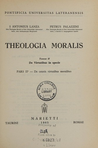 Cover for Theologia moralis