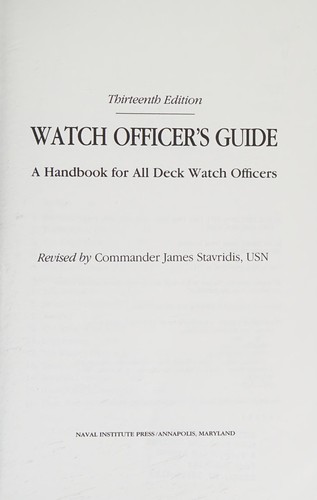 Cover for Watch officer's guide