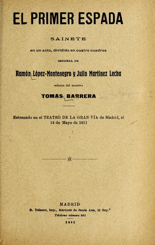 Cover for El primer espada