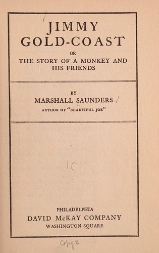 Cover for Jimmy Gold-Coast, or, The story of a monkey and his friends