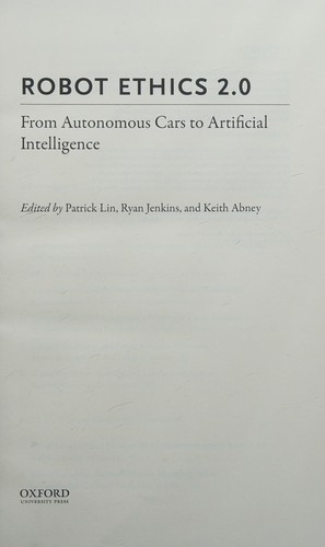 Cover for Robot Ethics 2. 0