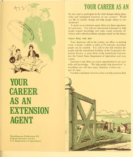Cover for Your career as an extension agent