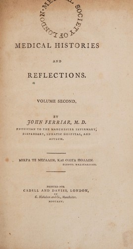 Cover for Medical histories and reflections