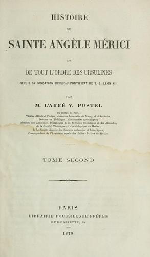 Cover for Histoire de sainte Angèle Mérici et de tout l'ordre des Ursulines