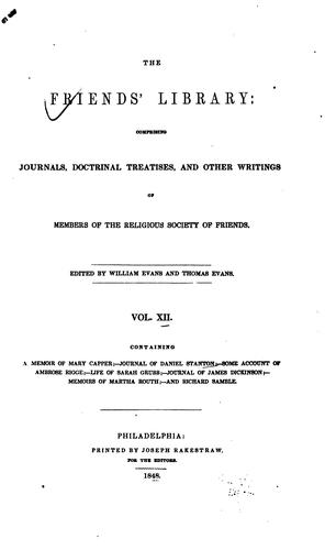 Cover for The Friends' Library: Comprising Journals, Doctrinal Treatieses, and Other Writings of Members ...