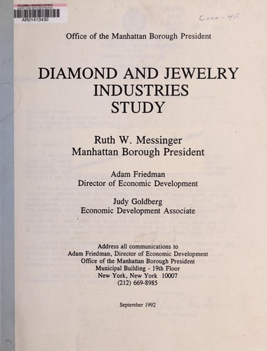 Cover for Diamond and jewelry industries study