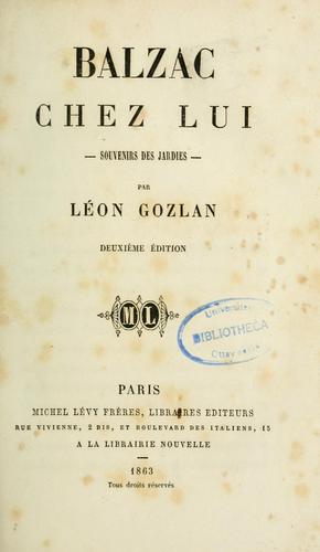 Cover for Balzac chez lui