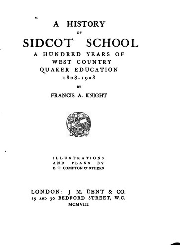 Cover for A history of Sidcot School