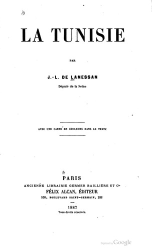 Cover for La Tunisie