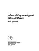Cover for Advanced programming with MicrosoftQuickC