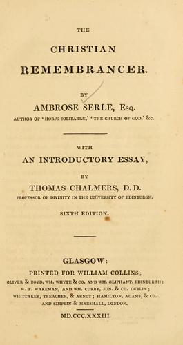 Cover for Christian remembrancer