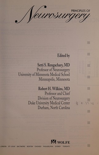 Cover for Principles of neurosurgery