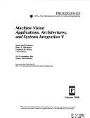 Cover for Machine vision applications, architectures, and systems integration V
