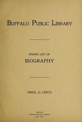 Cover for Finding list of biography