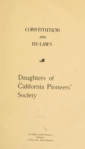 Cover for Constitution and by-laws ...