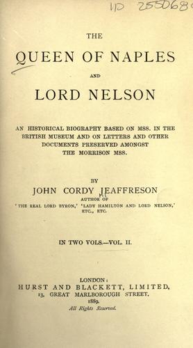 Cover for The Queen of Naples and Lord Nelson.