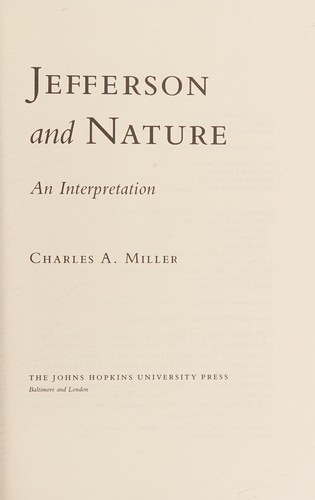 Cover for Jefferson and nature