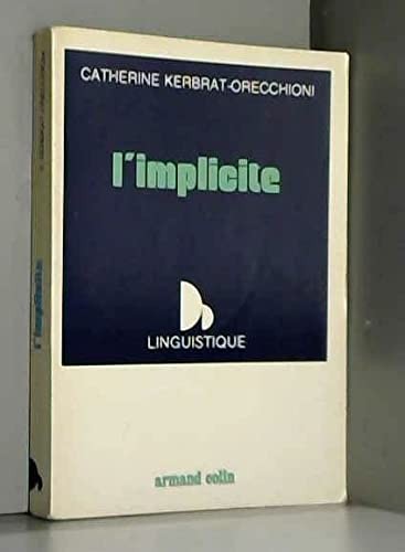 Cover for L' implicite