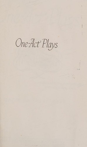 Cover for One-act plays