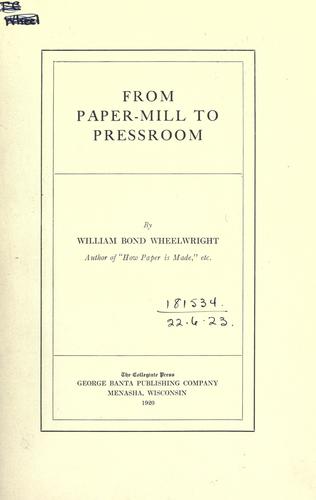 Cover for From paper-mill to pressroom.