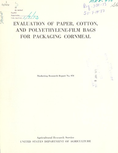 Cover for Evaluation of paper, cotton, and polyethylene-film bags for packaging cornmeal