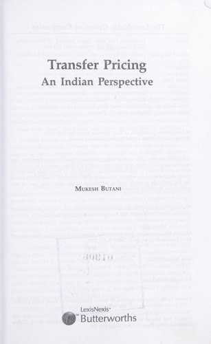 Cover for Transfer pricing