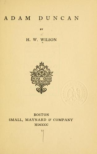 Cover for Adam Duncan