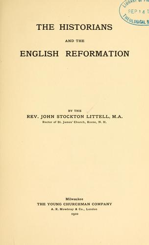 Cover for The historians and the English reformation