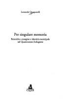 Cover for Per singulare memoria