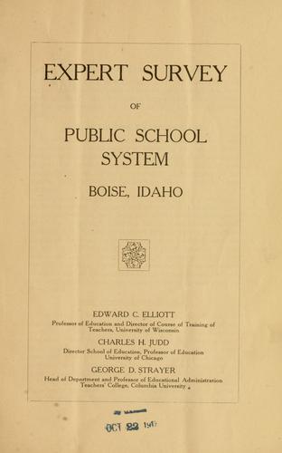 Cover for Expert survey of public school system, Boise, Idaho