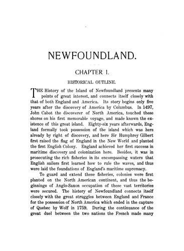 Cover for Newfoundland in 1900.